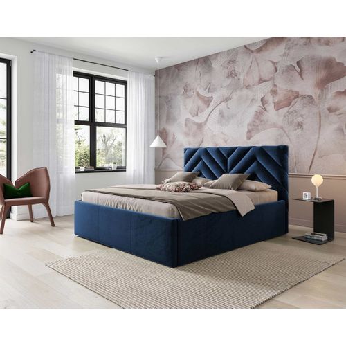 Santiago - Lit Coffre - 140x200 - Sommier Inclus - En Velours