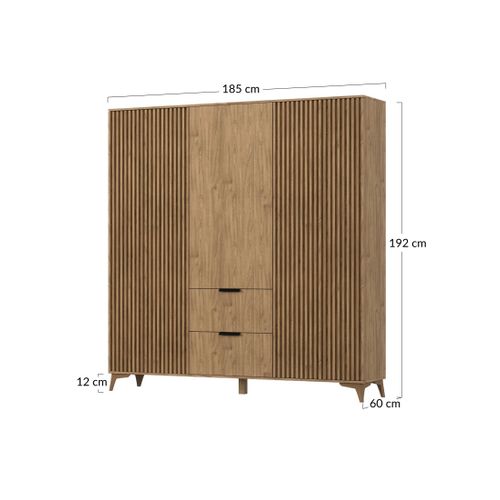 Portmore - Armoire - Effet Bois - 185x192 Cm