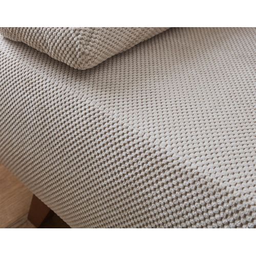 Canapé Droit Convertible 3 Places Cristal En Velours Texturé Beige