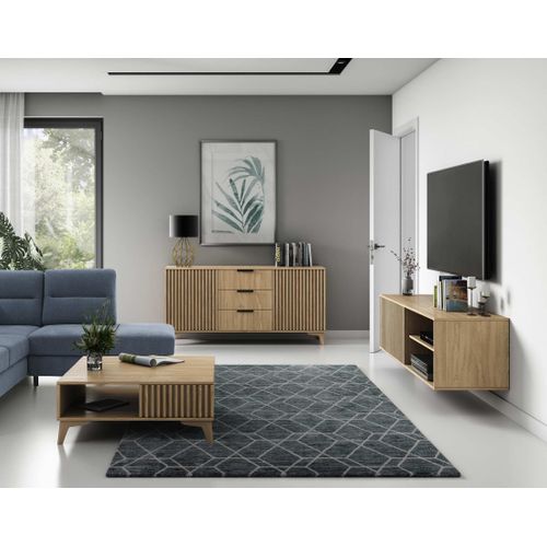 Portmore - Table Basse - Effet Bois - 1 Tiroir Et 1 Niche - 80 Cm