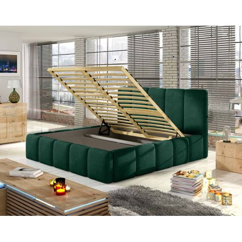 Lucea - Lit Coffre - 180x200 - Sommier Inclus - En Velours