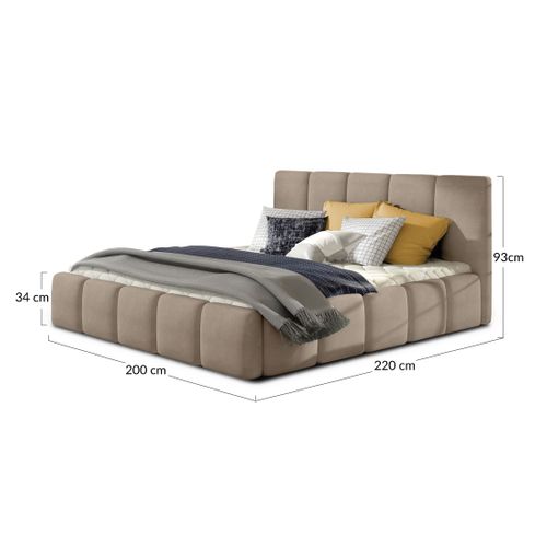 Lucea - Lit Coffre - 180x200 - Sommier Inclus - En Velours