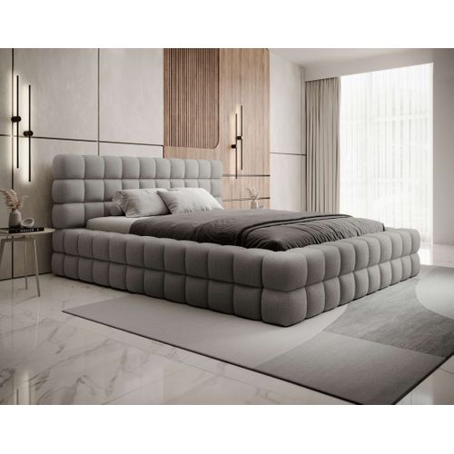 Kingston - Lit Coffre - 140x200 - Sommier Inclus - En Tissu Bouclette