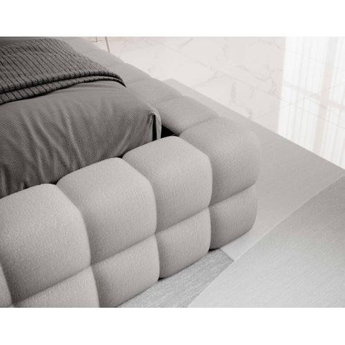 Kingston - Lit Coffre - 140x200 - Sommier Inclus - En Tissu Bouclette