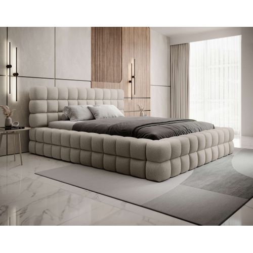 Kingston - Lit Coffre - 140x200 - Sommier Inclus - En Tissu Bouclette