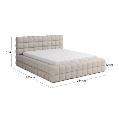 Kingston - Lit Coffre - 140x200 - Sommier Inclus - En Tissu Bouclette