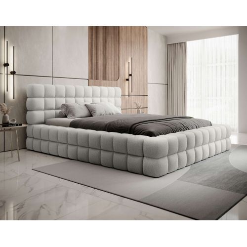 Kingston - Lit Coffre - 160x200 - Sommier Inclus - En Tissu Bouclette