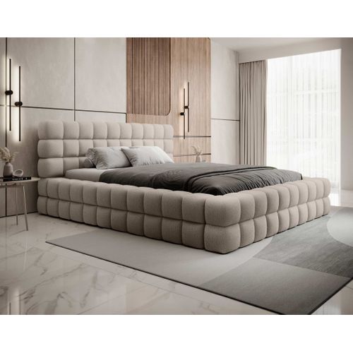 Kingston - Lit Coffre - 160x200 - Sommier Inclus - En Tissu Bouclette