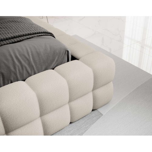 Kingston - Lit Coffre - 160x200 - Sommier Inclus - En Tissu Bouclette