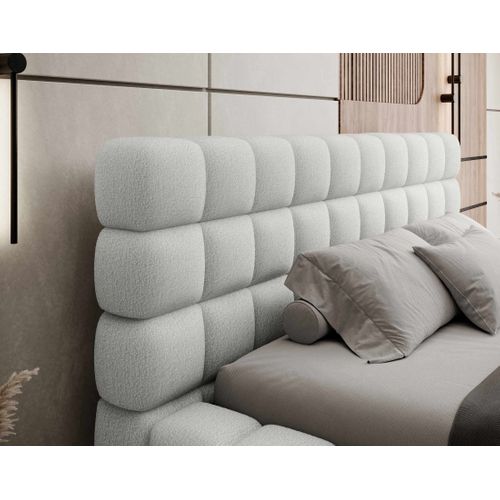 Kingston - Lit Coffre - 180x200 - Sommier Inclus - En Tissu Bouclette