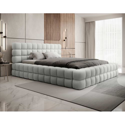 Kingston - Lit Coffre - 180x200 - Sommier Inclus - En Tissu Bouclette