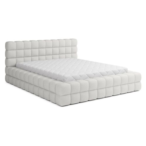 Kingston - Lit Coffre - 180x200 - Sommier Inclus - En Tissu Bouclette