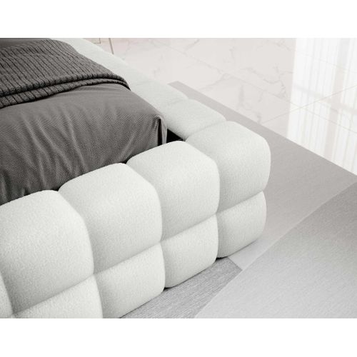 Kingston - Lit Coffre - 180x200 - Sommier Inclus - En Tissu Bouclette