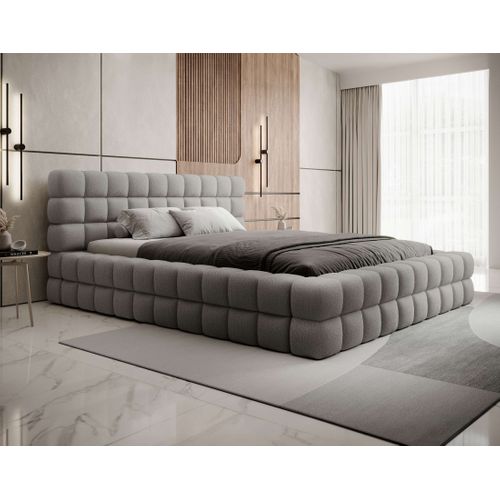 Kingston - Lit Coffre - 180x200 - Sommier Inclus - En Tissu Bouclette