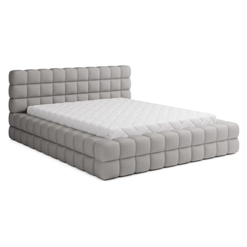 Kingston - Lit Coffre - 180x200 - Sommier Inclus - En Tissu Bouclette