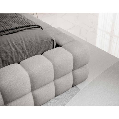 Kingston - Lit Coffre - 180x200 - Sommier Inclus - En Tissu Bouclette