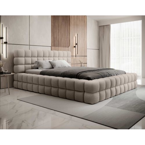 Kingston - Lit Coffre - 180x200 - Sommier Inclus - En Tissu Bouclette