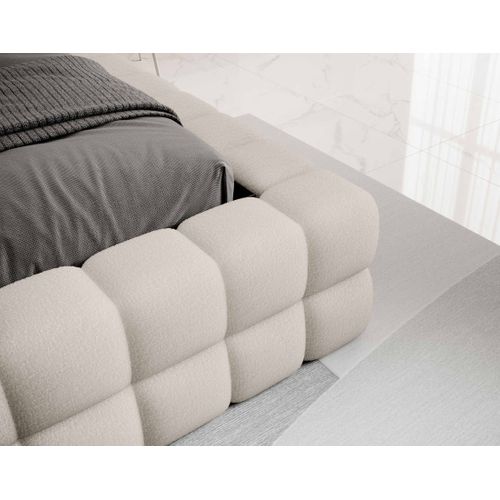 Kingston - Lit Coffre - 180x200 - Sommier Inclus - En Tissu Bouclette