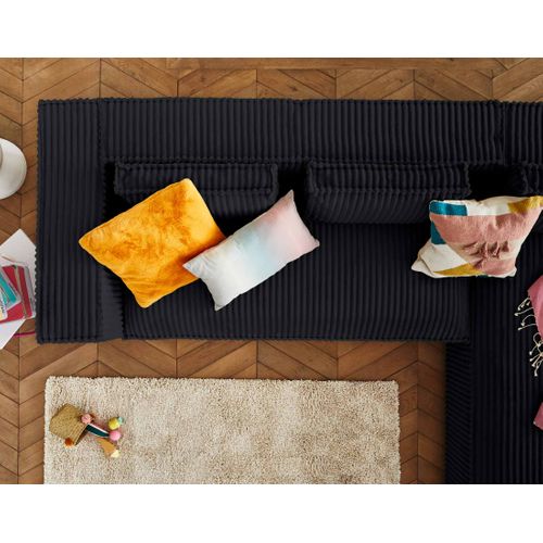 Stella - Canapé D'angle Droit - 4 Places - En Velours Côtelé Grosses Côtes