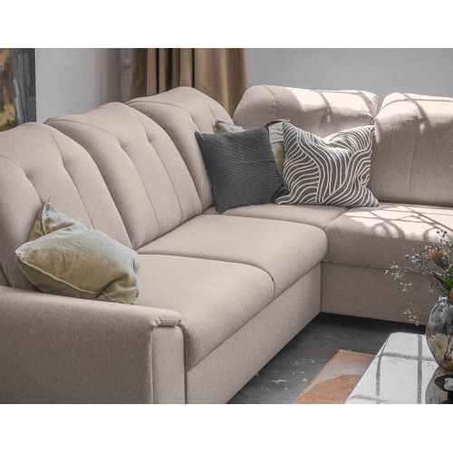 Canapé Angle Droit Convertible 5 Places Paul En Tissu Taupe