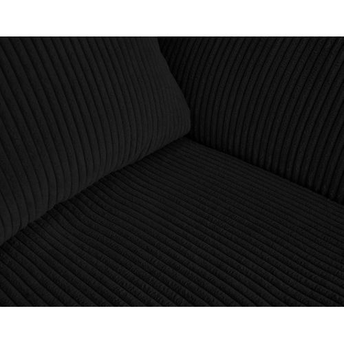 Rune - Canapé 3 Places - En Velours Côtelé Noir