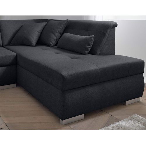 Vermont - Canapé Panoramique D'angle Droit - 7 Places - XXL Noir