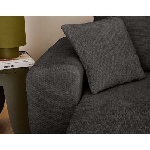 Milan - Canapé D'angle Réversible 4 Places - Convertible Avec Coffre - En Velours Texturé