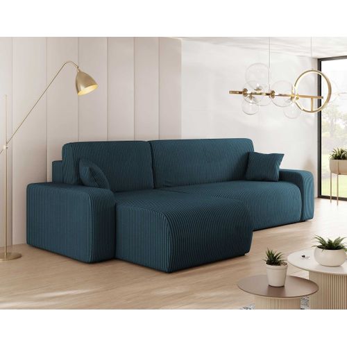 Artemisa - Canapé D'angle Réversible 4 Places - Convertible Avec Coffre - En Velours Côtelé