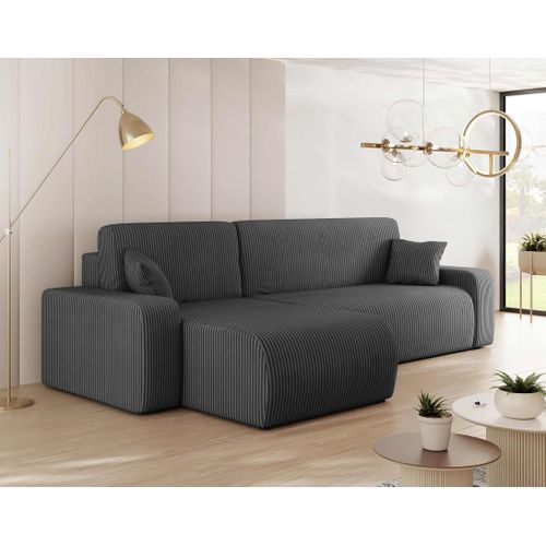 Artemisa - Canapé D'angle Réversible 4 Places - Convertible Avec Coffre - En Velours Côtelé