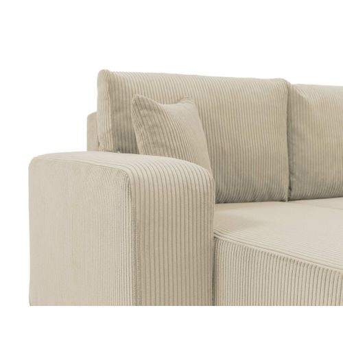 Canapé Panoramique 7 Places Artemisa En Velours Côtelé Beige