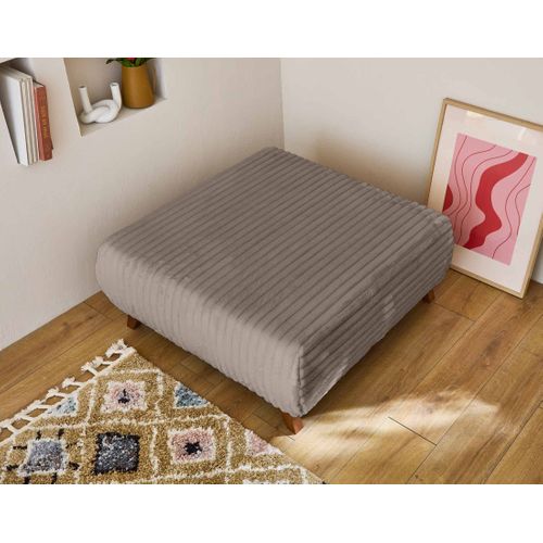 Cristal - Pouf Modulable - 95 Cm - En Fausse Fourrure Côtelée