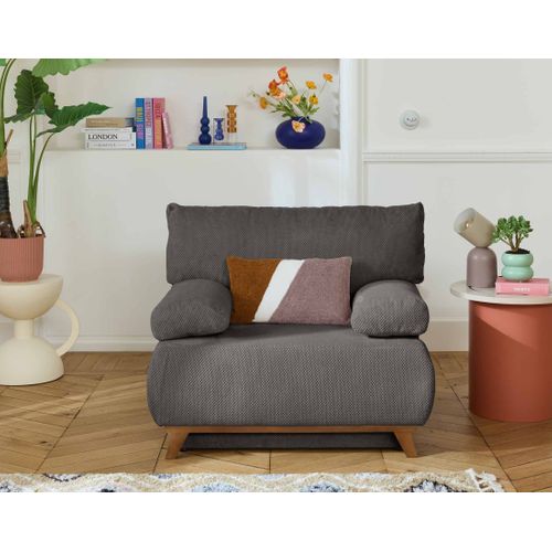 Cristal - Fauteuil - Convertible Avec Coffre - En Velours Texturé