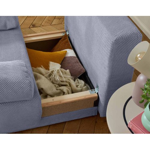 Cristal - Fauteuil - Convertible Avec Coffre - En Velours Texturé