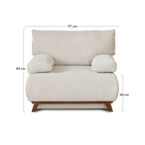 Cristal - Fauteuil - Convertible Avec Coffre - En Velours Texturé