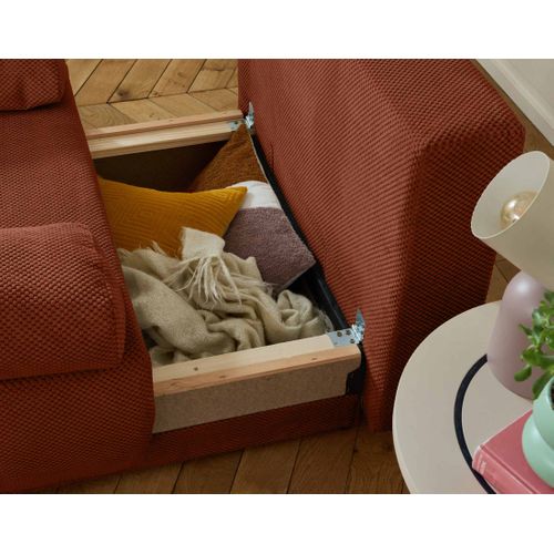 Cristal - Fauteuil - Convertible Avec Coffre - En Velours Texturé