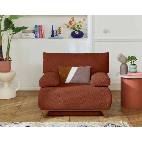 Cristal - Fauteuil - Convertible Avec Coffre - En Velours Texturé