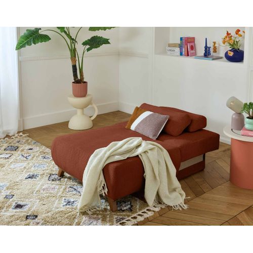 Cristal - Fauteuil - Convertible Avec Coffre - En Velours Texturé