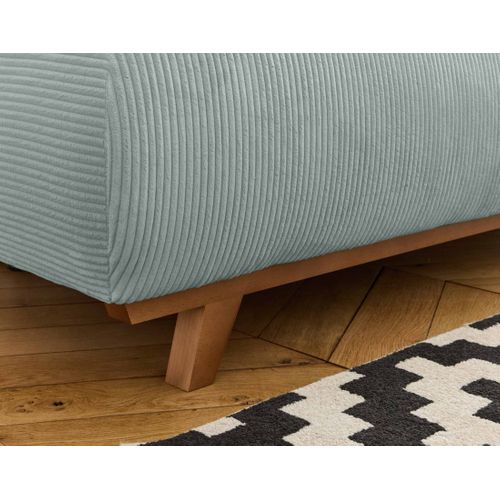 Canapé Droit Convertible 4 Places Cristal En Velours Côtelé Bleu