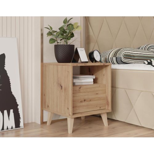 Diego - Table De Chevet - Effet Bois - 40 Cm