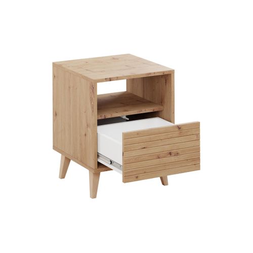 Diego - Table De Chevet - Effet Bois - 40 Cm