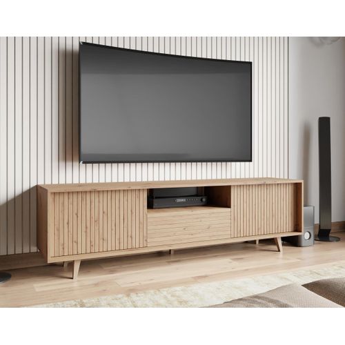 Diego - Meuble TV - Effet Bois - 2 Portes Et 1 Niche -180 Cm