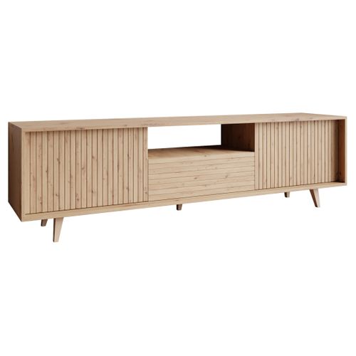 Diego - Meuble TV - Effet Bois - 2 Portes Et 1 Niche -180 Cm