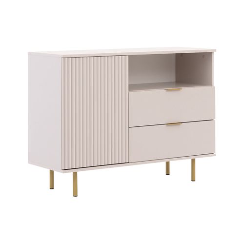 Monica - Buffet - Beige - 2 Tiroirs, 1 Porte Et 1 Niche - 107 Cm
