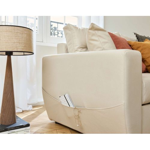 Astoria - Canapé D'angle Réversible 4 Places - Convertible Avec Coffre - En Simili Beige