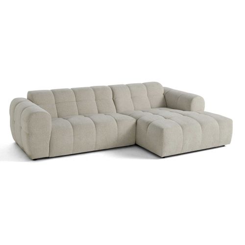 Ray - Canapé D'angle Droit - 4 Places - En Tissu Texturé Beige
