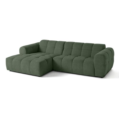 Ray - Canapé D'angle Gauche - 4 Places - En Tissu Texturé Vert