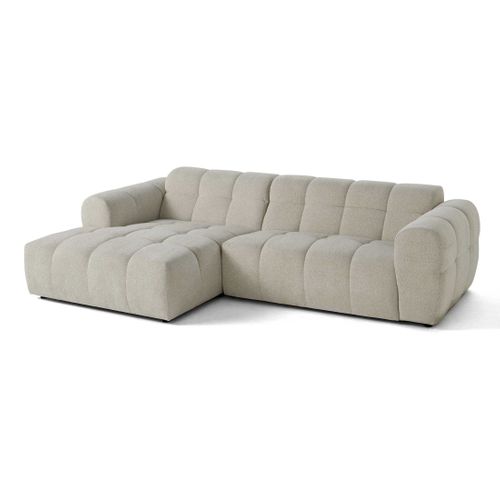 Ray - Canapé D'angle Gauche - 4 Places - En Tissu Texturé Beige