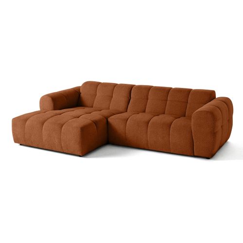 Ray - Canapé D'angle Gauche - 4 Places - En Tissu Texturé Rouille