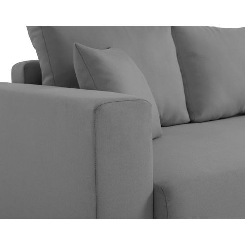 Canapé Droit Convertible 3 Places Regala En Tissu Gris