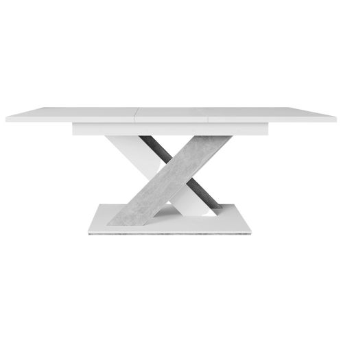 Buriti - Table à Manger Extensible - Blanc Et Effet Marbre - 4 à 6 Personnes